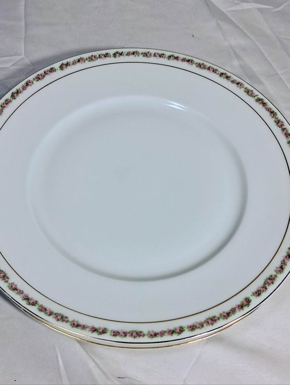 Set Of 2 1900-1920 Herman Ohme Silesia 10"  Gold Rimmed Vintage Dinner Plates